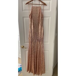 Rose gold sequin bridesmaid dress— theia bridesmaids